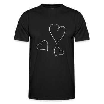 herz herzen - Männer Funktions-T-Shirt - Schwarz - Vorne - AI Model Male 178 dark (178cm)