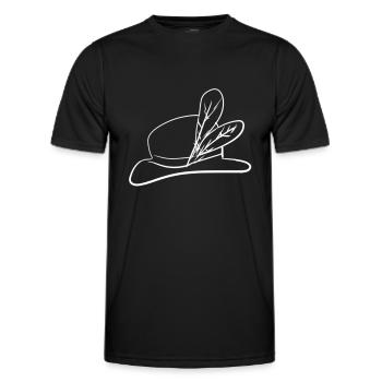 hut feder - Männer Funktions-T-Shirt - Schwarz - Vorne - AI Model Male 178 dark (178cm)