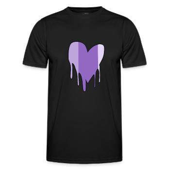 symbol heart love arrow purple - Men's Functional T-Shirt - black - Front - AI Model Male 178 dark (178cm)