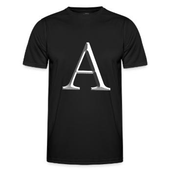 lettre a métal argenté a - T-shirt sport Homme - noir - Devant - AI Model Male 178 dark (178cm)