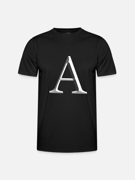 letter a silver metal a - Men's Functional T-Shirt - black