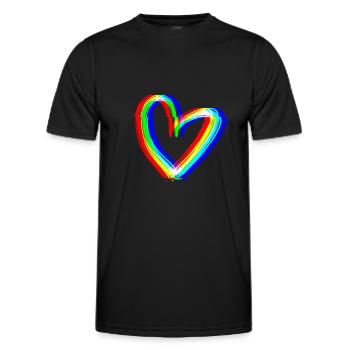 herz effekt 3d symbol liebe - Männer Funktions-T-Shirt - Schwarz - Vorne - AI Model Male 178 dark (178cm)