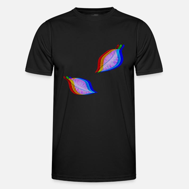 blätter blatt effekt 3d - Männer Funktions-T-Shirt - Schwarz