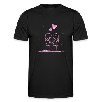 lesbiennes amants lesbiennes rose paillettes - T-shirt sport Homme - noir - Devant - AI Model Male 178 dark (178cm)