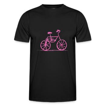 glittering pink bike pink glitter rides - Men's Functional T-Shirt - black - Front - AI Model Male 178 dark (178cm)