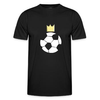 football ball sports sportsman crown symbol - Men's Functional T-Shirt - black - Front - AI Model Male 178 dark (178cm)