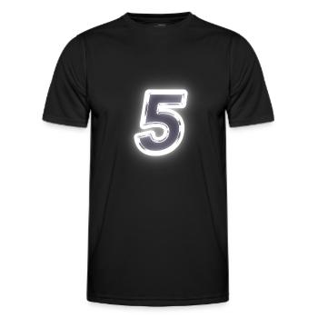 5 Nombre nombre lumineux brillant - T-shirt sport Homme - noir - Devant - AI Model Male 178 dark (178cm)