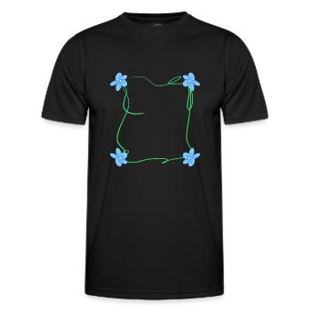 quatre fleurs carré carré bleu - T-shirt sport Homme - noir - Devant - AI Model Male 178 dark (178cm)