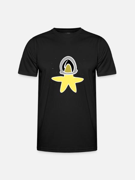cartoon star helmet astronaut space - Men's Functional T-Shirt - black
