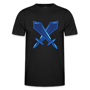 blaue schwerter schwert kampf symbol - Männer Funktions-T-Shirt - Schwarz - Vorne - AI Model Male 178 dark (178cm)
