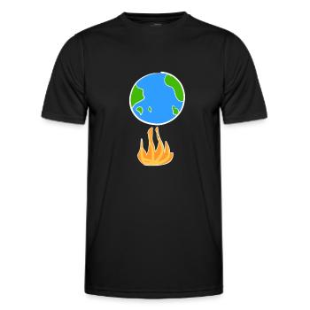 climate protection earth cartoon symbol climate - Men's Functional T-Shirt - black - Front - AI Model Male 178 dark (178cm)