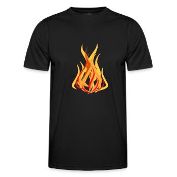 symbole de feu chaleur chaud - T-shirt sport Homme - noir - Devant - AI Model Male 178 dark (178cm)