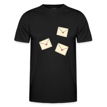 brief herz briefe muster liebe - Männer Funktions-T-Shirt - Schwarz - Vorne - AI Model Male 178 dark (178cm)