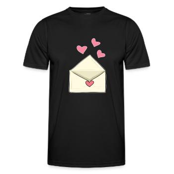 lettre coeurs rose amour ouvert - T-shirt sport Homme - noir - Devant - AI Model Male 178 dark (178cm)