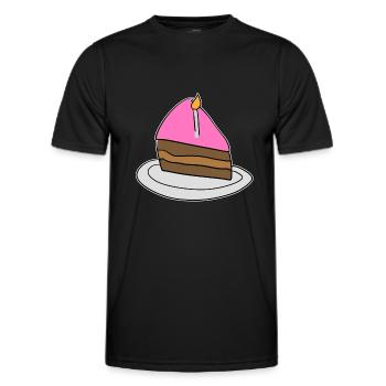 gâteau gâteau symbole d’anniversaire manger - T-shirt sport Homme - noir - Devant - AI Model Male 178 dark (178cm)