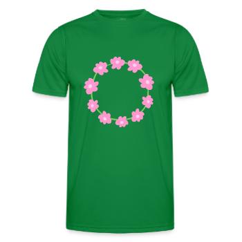 cercle symbole forme fleurs rose nature - T-shirt sport Homme - vert - Devant - AI Model Male 178 dark (178cm)