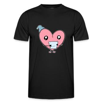 anxious heart pink tired pillows sleep night - Men's Functional T-Shirt - black - Front - AI Model Male 178 dark (178cm)
