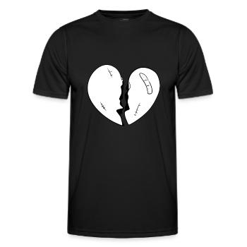 cartoon gebrochenes herz rot - Männer Funktions-T-Shirt - Schwarz - Vorne - AI Model Male 178 dark (178cm)