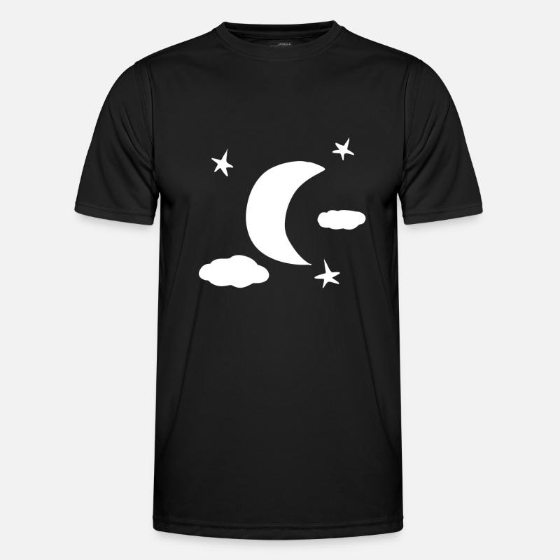 stars moon night sky simple - Men's Functional T-Shirt - black