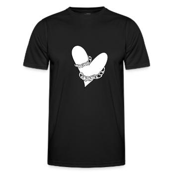 ketten gefangenes herz liebe - Männer Funktions-T-Shirt - Schwarz - Vorne - AI Model Male 178 dark (178cm)