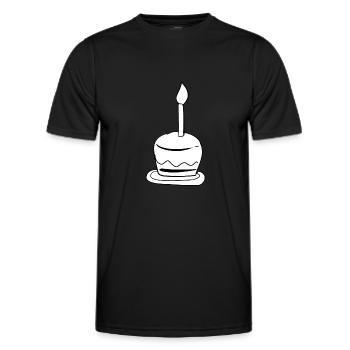 gâteau gâteau bougie anniversaire - T-shirt sport Homme - noir - Devant - AI Model Male 178 dark (178cm)