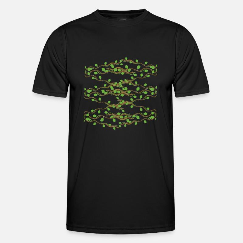 Leaves Pattern Branches Symbol - Men's Functional T-Shirt - black