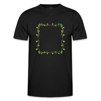 Feuilles Forme carrée Symbole Carré - T-shirt sport Homme - noir - Devant - AI Model Male 178 dark (178cm)
