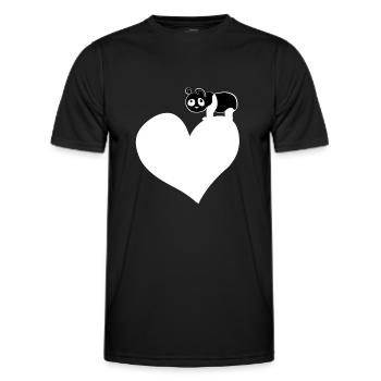 panda herz tierliebe bär - Männer Funktions-T-Shirt - Schwarz - Vorne - AI Model Male 178 dark (178cm)