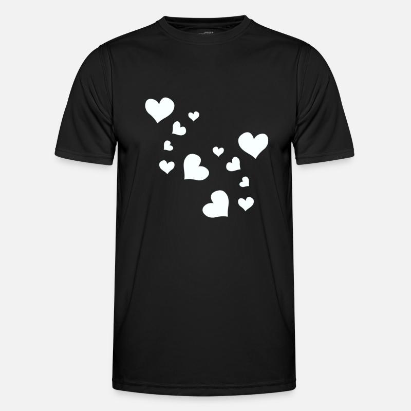 Pattern Heart Heart Symbol - Men's Functional T-Shirt - black
