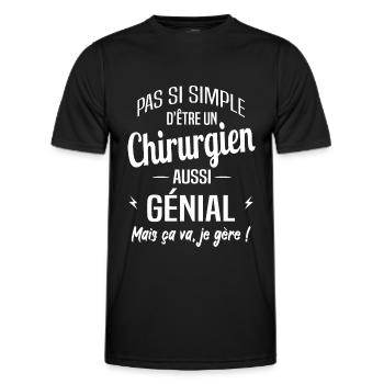 Chirurgien - T-shirt sport Homme - noir - Devant - AI Model Male 178 dark (178cm)