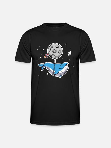 Wal von Web3 zum Mond und Ethereum Crypto - Männer Funktions-T-Shirt - Schwarz