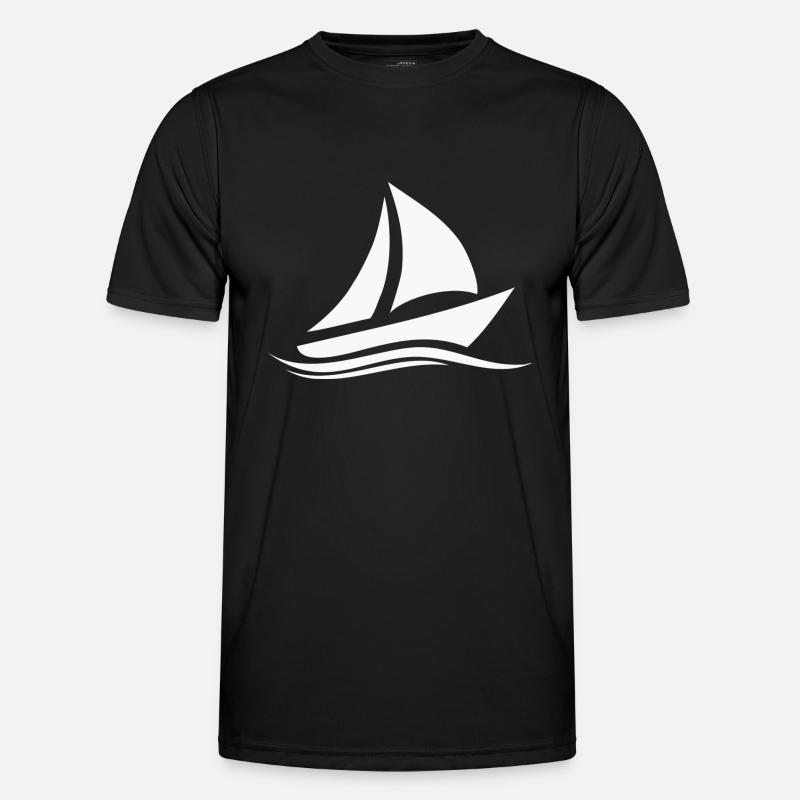 boot weiss - Männer Funktions-T-Shirt - Schwarz