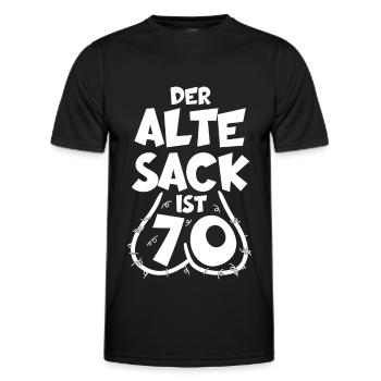 LUSTIG 70 JAHRE ALTER SACK 70. GEBURTSTAG - Männer Funktions-T-Shirt - Schwarz - Vorne - AI Model Male 178 dark (178cm)
