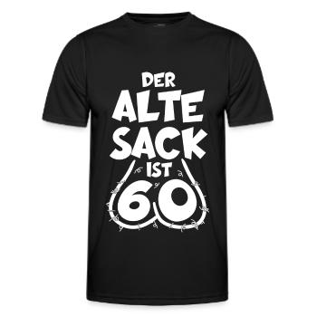 LUSTIG 60 JAHRE ALTER SACK 60. GEBURTSTAG - Männer Funktions-T-Shirt - Schwarz - Vorne - AI Model Male 178 dark (178cm)