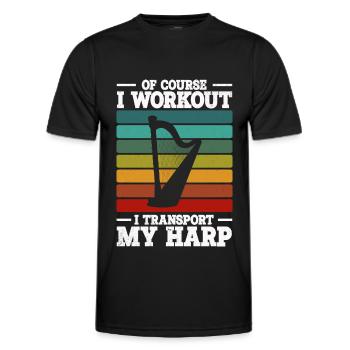 Harfe - Männer Funktions-T-Shirt - Schwarz - Vorne - AI Model Male 178 dark (178cm)