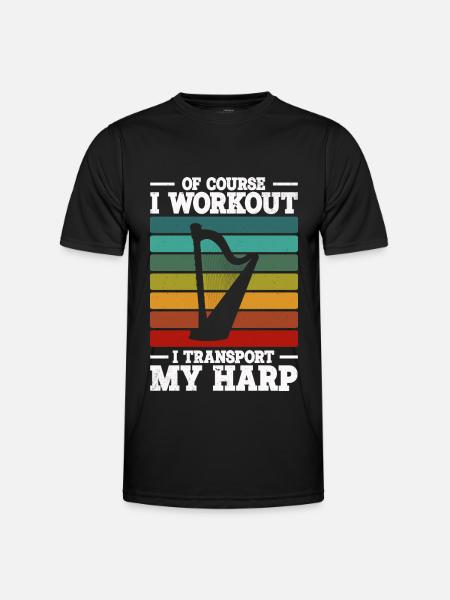 Harfe - Männer Funktions-T-Shirt - Schwarz