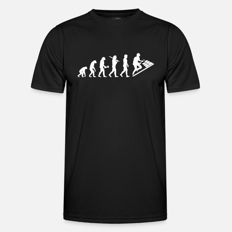 Dachdecker Dachklempner Evolution Geschenk - Männer Funktions-T-Shirt - Schwarz