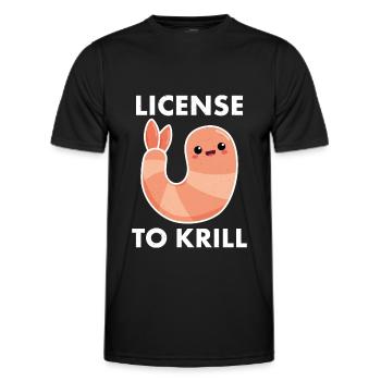Licence pour le krill, la crevette ou la crevette - T-shirt sport Homme - noir - Devant - AI Model Male 178 dark (178cm)