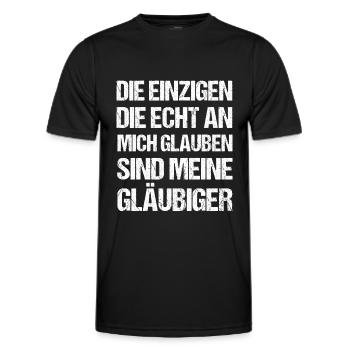 Lustige Sprüche Geld Finanzen Gläuber - Männer Funktions-T-Shirt - Schwarz - Vorne - AI Model Male 178 dark (178cm)