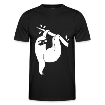 Sloth Chill Relax Relax Time out - Men's Functional T-Shirt - black - Front - AI Model Male 178 dark (178cm)