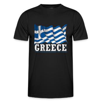 Griechische Flagge - Männer Funktions-T-Shirt - Schwarz - Vorne - AI Model Male 178 dark (178cm)