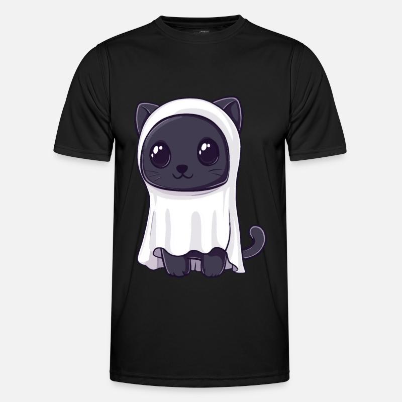 Panther Halloween Comic Geist - Männer Funktions-T-Shirt - Schwarz