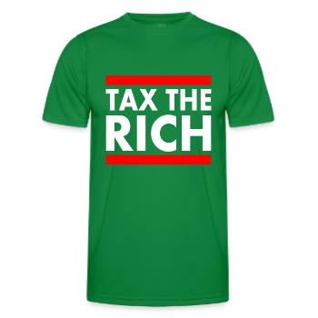 Tax the rich - T-shirt sport Homme - vert - Devant - AI Model Male 178 dark (178cm)