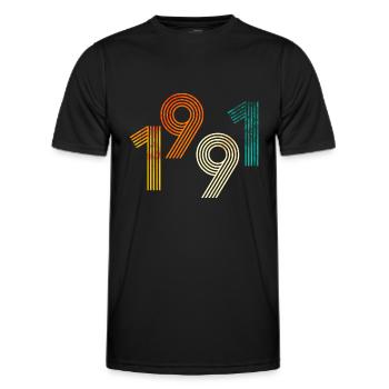 1991 - Men's Functional T-Shirt - black - Front - AI Model Male 178 dark (178cm)