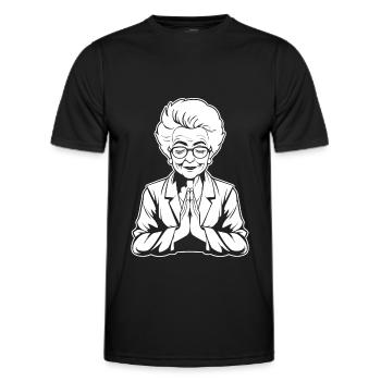 Christian Christianity Granny - Men's Functional T-Shirt - black - Front - AI Model Male 178 dark (178cm)