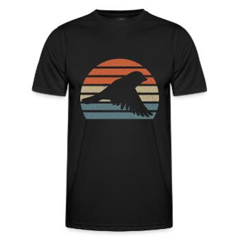 Vintage Sparrow Flying Sparrow Gift Idea - Men's Functional T-Shirt - black - Front - AI Model Male 178 dark (178cm)