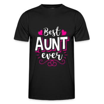Aunt Auntie B.A.E. Best Aunt Ever Birthday Gift - Men's Functional T-Shirt - black - Front - AI Model Male 178 dark (178cm)