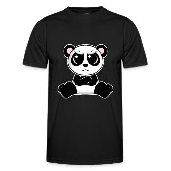 Cute panda is annoyed - Men's Functional T-Shirt - black - Front - AI Model Male 178 dark (178cm)
