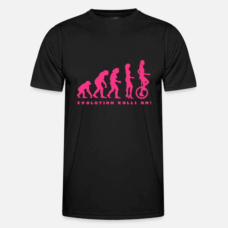 evolution_einradfahrerin_1c_b - Men's Functional T-Shirt - black