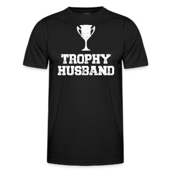 Husband Groom Marriage Wedding Gift Idea - Men's Functional T-Shirt - black - Front - AI Model Male 178 dark (178cm)